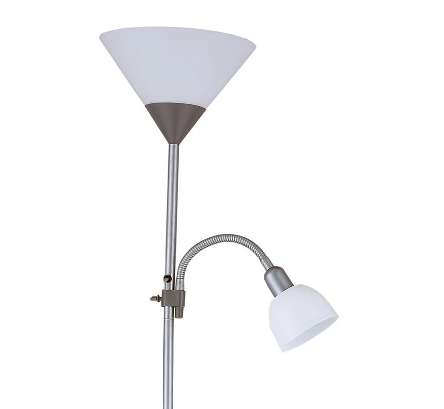 PLATINET FLOOR LAMP E27+E14 GREY [44527]