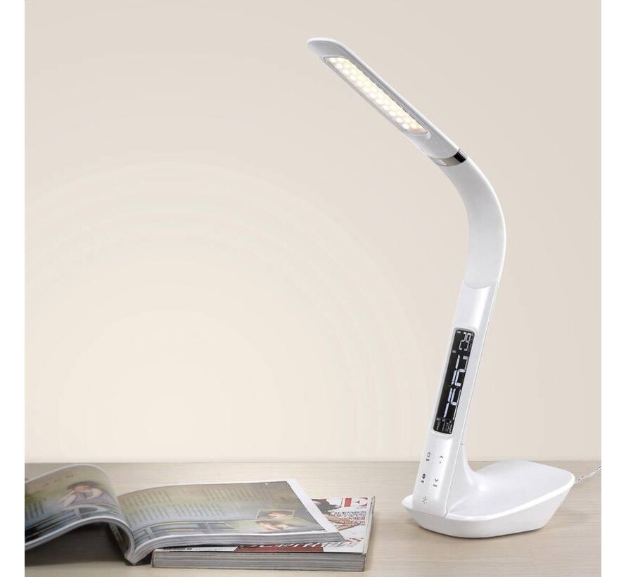 PLATINET DESK LAMP 10W + THERMOMETER, DATE, TIME AND ALARM CLOCK