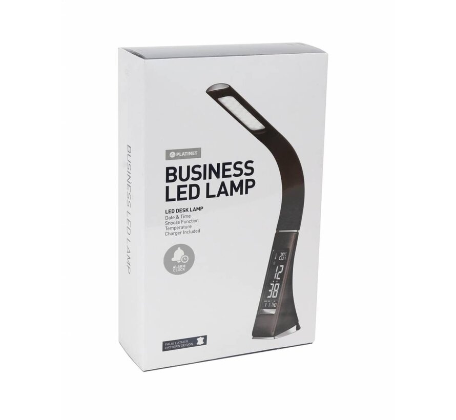 PLATINET DESK LAMP 5W ECO-LEATHER + CALENDAR BROWN [43599]