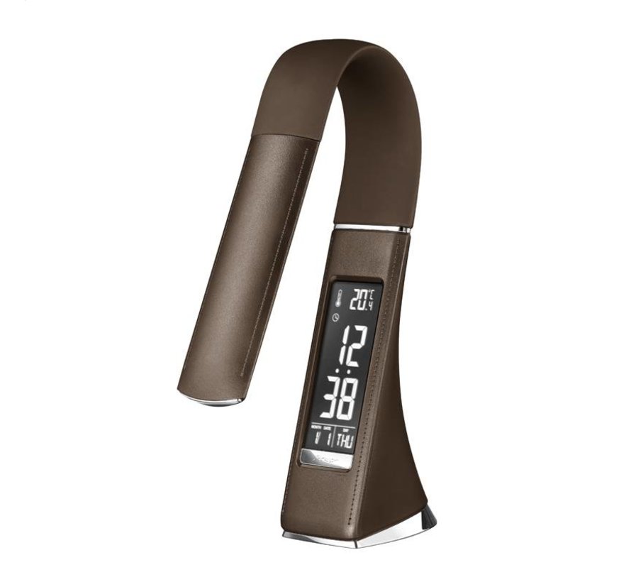 PLATINET DESK LAMP 5W ECO-LEATHER + CALENDAR BROWN [43599]
