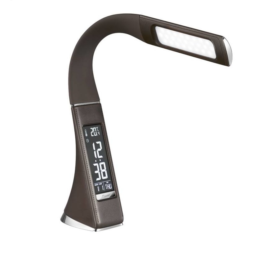 PLATINET DESK LAMP 5W ECO-LEATHER + CALENDAR BROWN [43599]