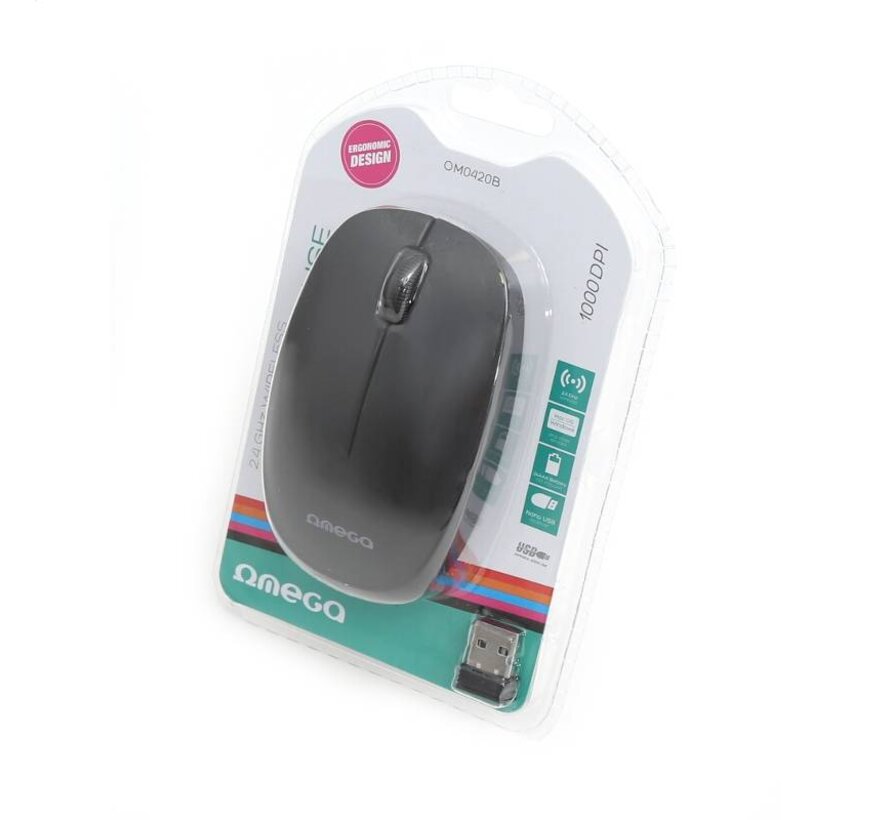 SOURIS SANS FIL OM0420 OMEGA 2,4 GHz 1200dpi NOIR [42861]