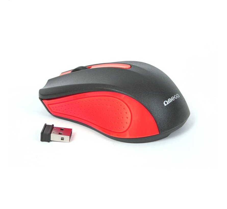 MOUSE OMEGA OM-419 WIRELESS 2,4GHz 1000DPI ROT USB