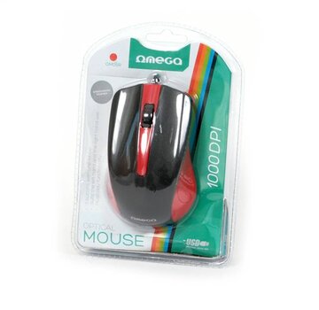 Omega MOUSE OMEGA OM-05R 3D OPTICAL  1000DPI VALUE LINE RED USB