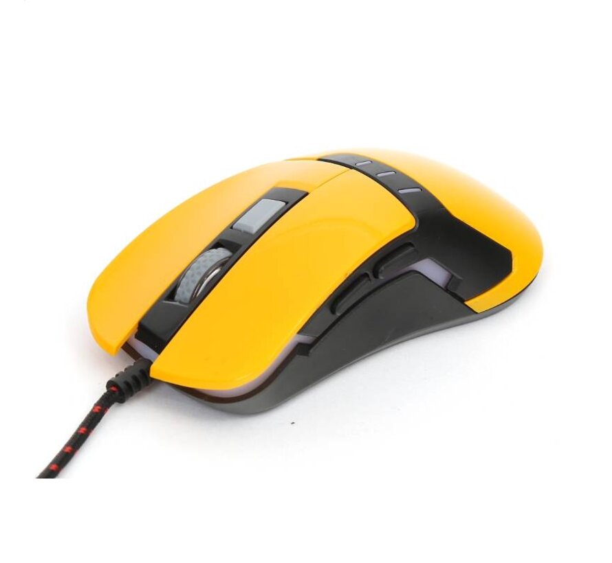 MOUSE OMEGA VARR OM-270 GAMING 1200-1600-2400-3200DPI YELLOW [41785]