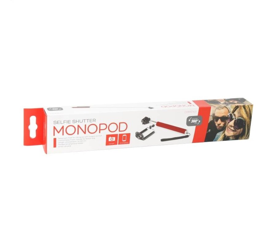 PERCHE A SELFIE/MONOPOD POUR CAMERA SPORT/ROUGE