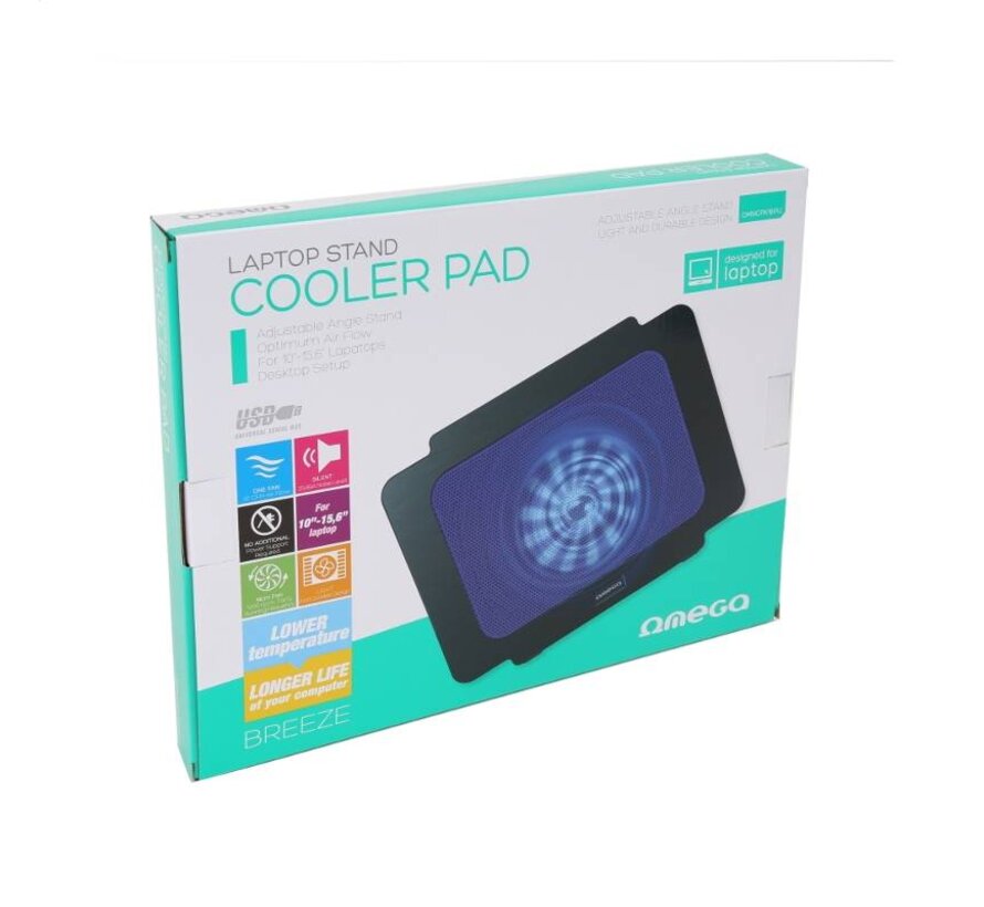 OMEGA LAPTOP COOLER PAD (BREEZE) 14CM FAN USB PORT