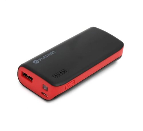 Platinet Batterie Power Bank PLATINET 4400mAh + cable micro USB + fonction lampe de poche NOIR/ROUGE 42916