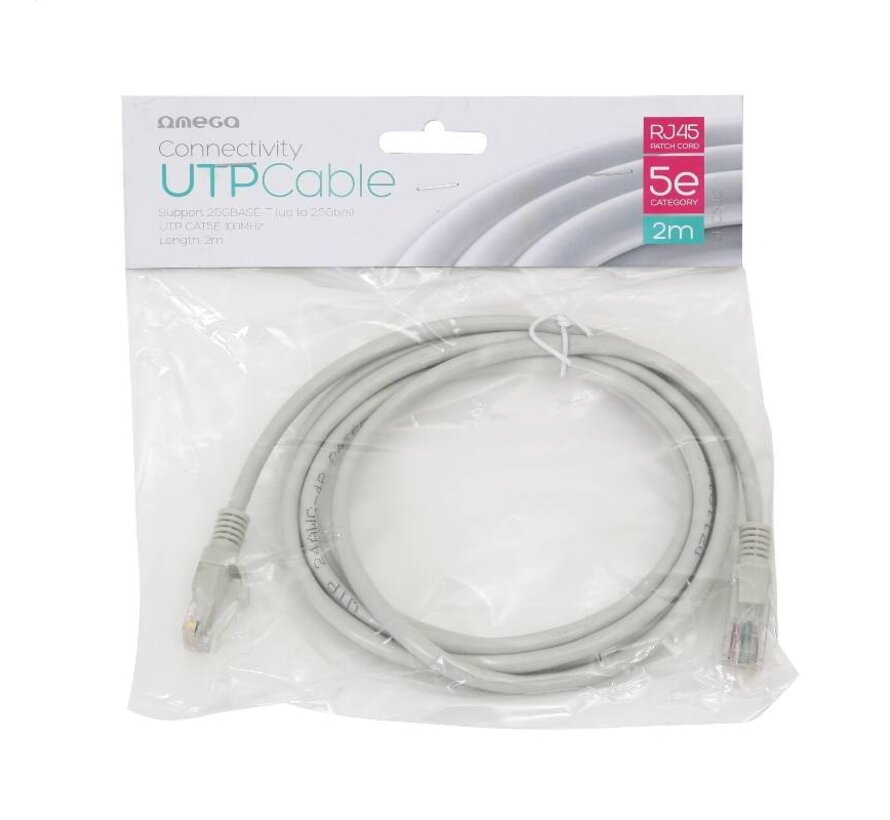 NETWORKING OMEGA CABLE UTP CAT5E PATCH CORD RJ45 2M [40251]