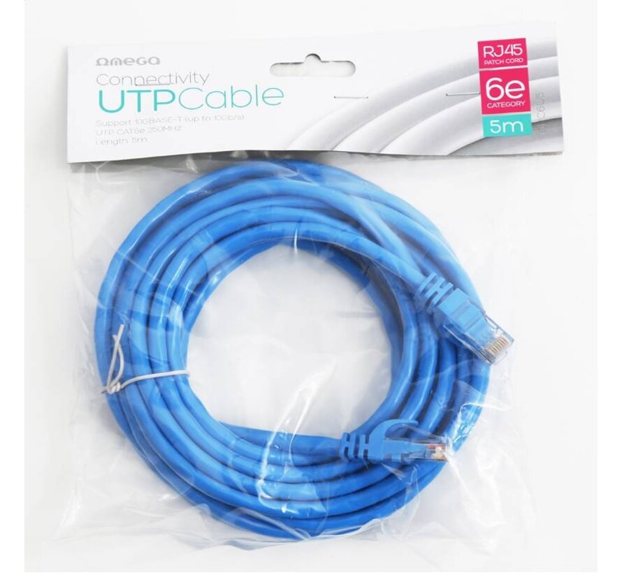 CABLE RESEAU OMEGA UTP CAT6E PATCH CORD RJ45 5M [41062]