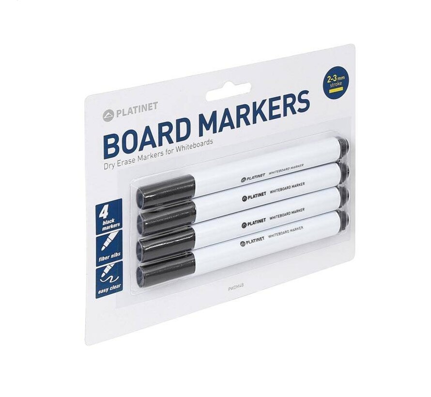 PLATINET DRY ERASE MARKERS BLACK 4 PCS