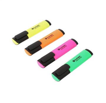 Platinet PLATINET HIGHLIGHTERS YELLOW / ORANGE / PINK / GREEN  12 PCS