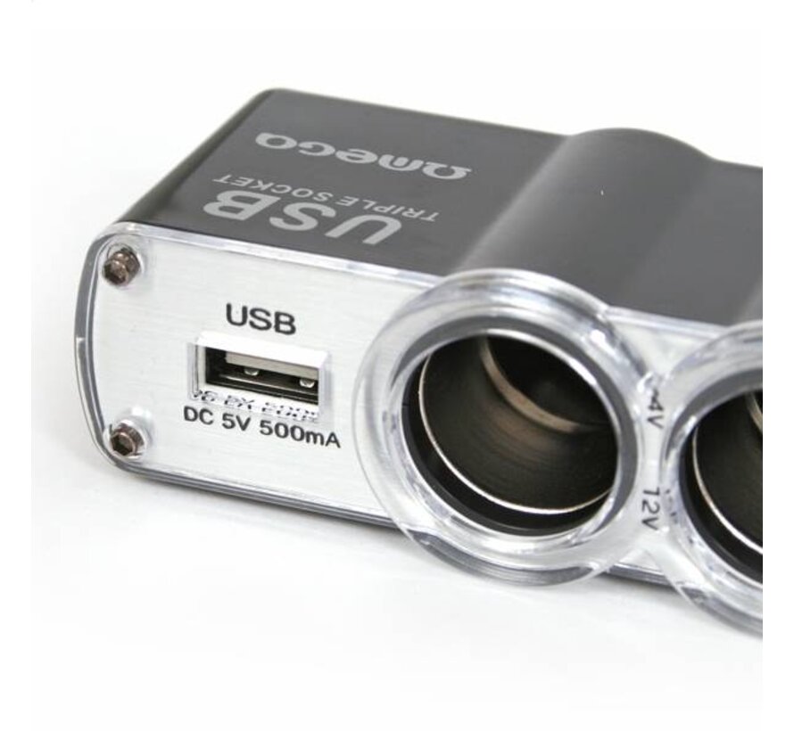 OMEGA TRIPLE CIGAR SOCKET CABLE + USB portTC-911