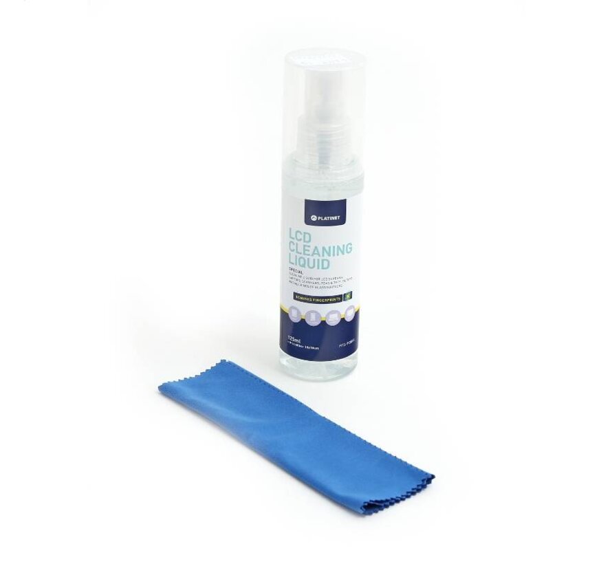 PLATINET CLEANING KIT FOR LCD AND TOUCH SCREENS - LIQUID 120 ML + MICROFIBER 25x25CM