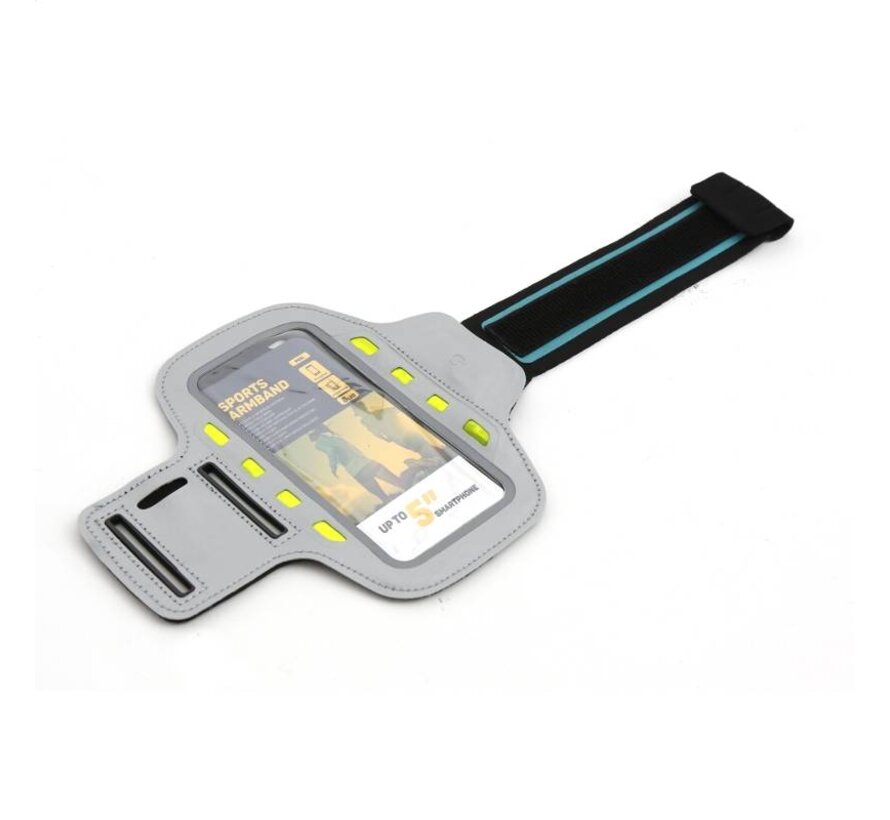 PLATINET SPORT ARMBAND FÜR SMARTPHONES GRAU MIT LED