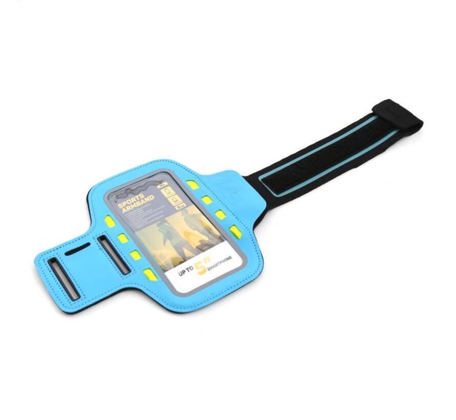 PLATINET SPORT ARMBAND FOR SMARTPHONE BLUE WITH LED