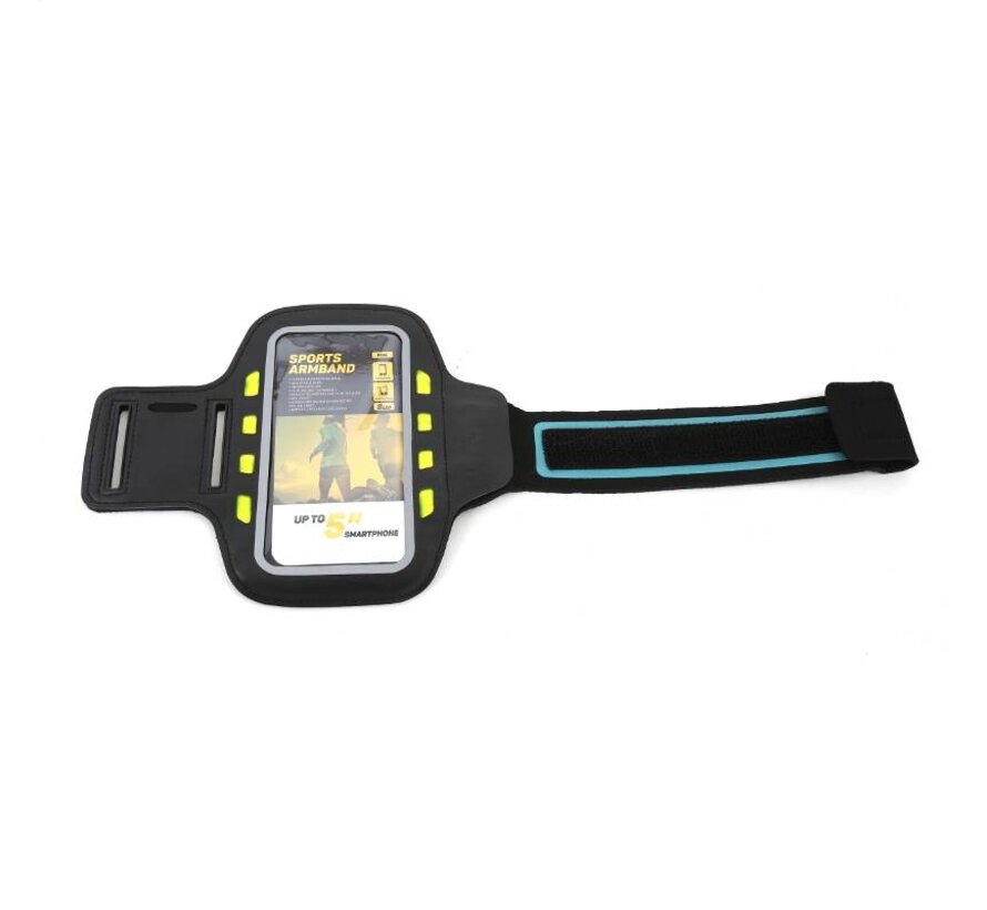 BRASSARD POUR SMARTPHONES 5'' - 8 LEDS - NOIR