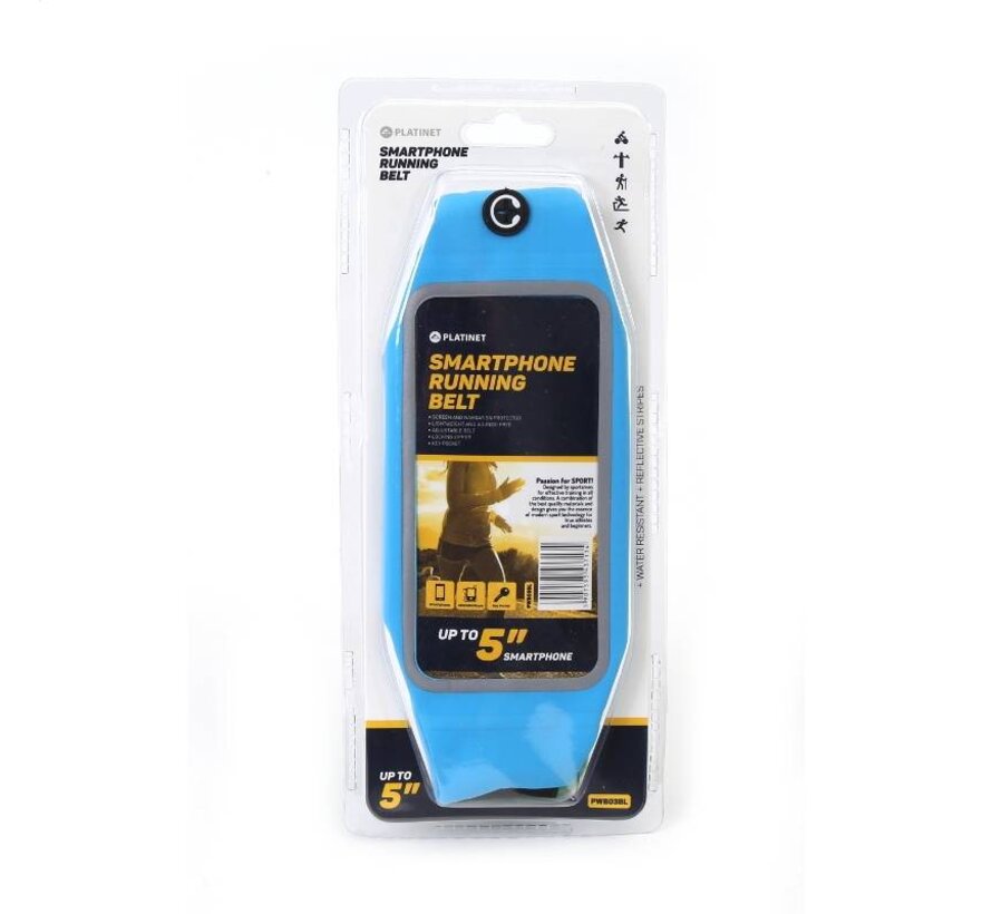 PLATINET SPORTGURT MIT FESNTER FÜR SMARTPHONE BLAU