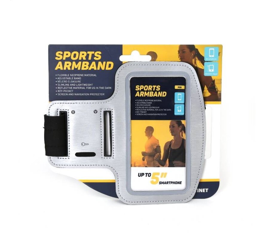 PLATINET SMARTPHONE SPORT ARMBAND GRAU