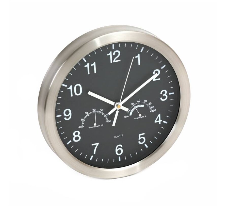 PLATINET WANDUHR WINTER SCHWARZ