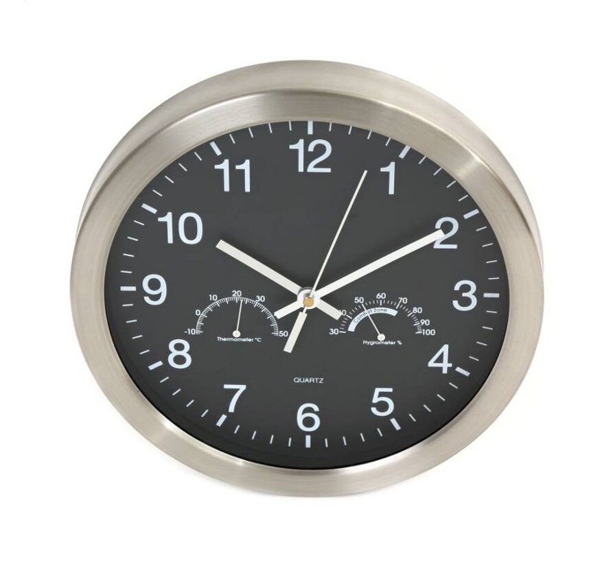 PLATINET WANDUHR WINTER SCHWARZ