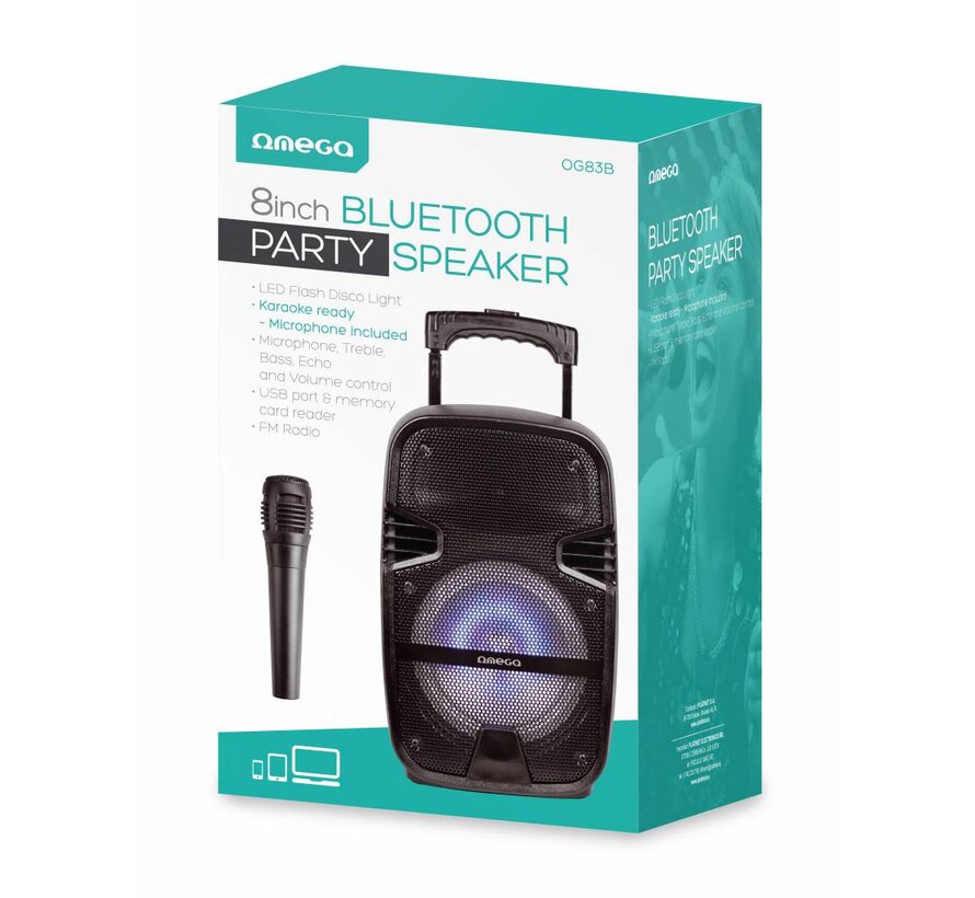 ENCEINTE KARAOKE OMEGA OG83 10W  + MICROPHONE BLUETOOTH V2.1  [44168]