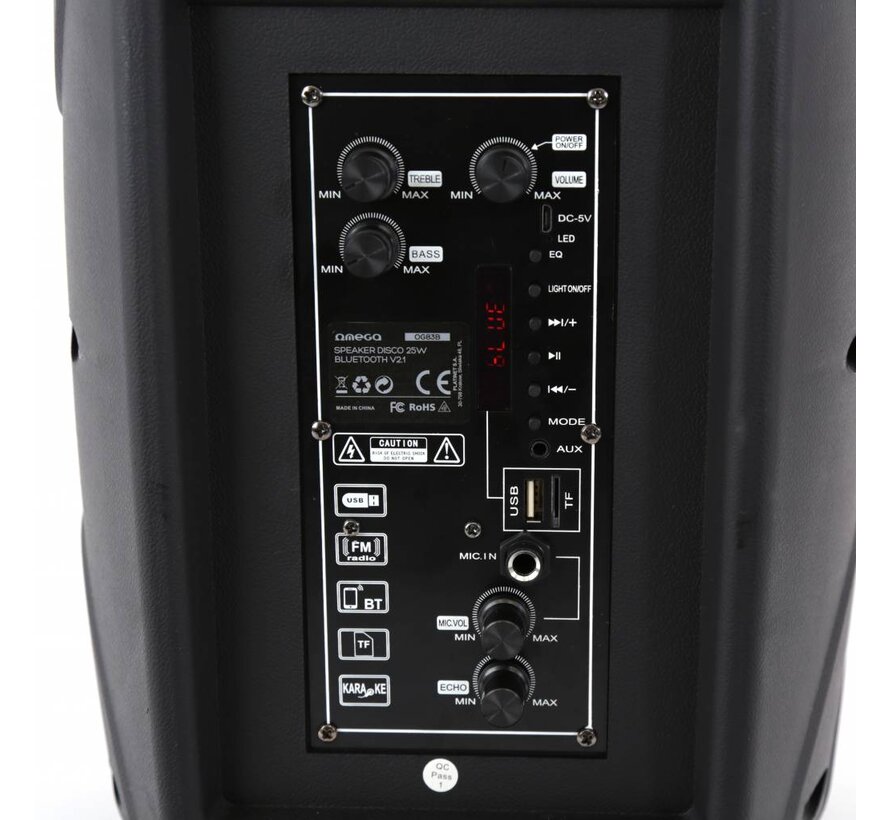 ENCEINTE KARAOKE OMEGA OG83 10W  + MICROPHONE BLUETOOTH V2.1  [44168]