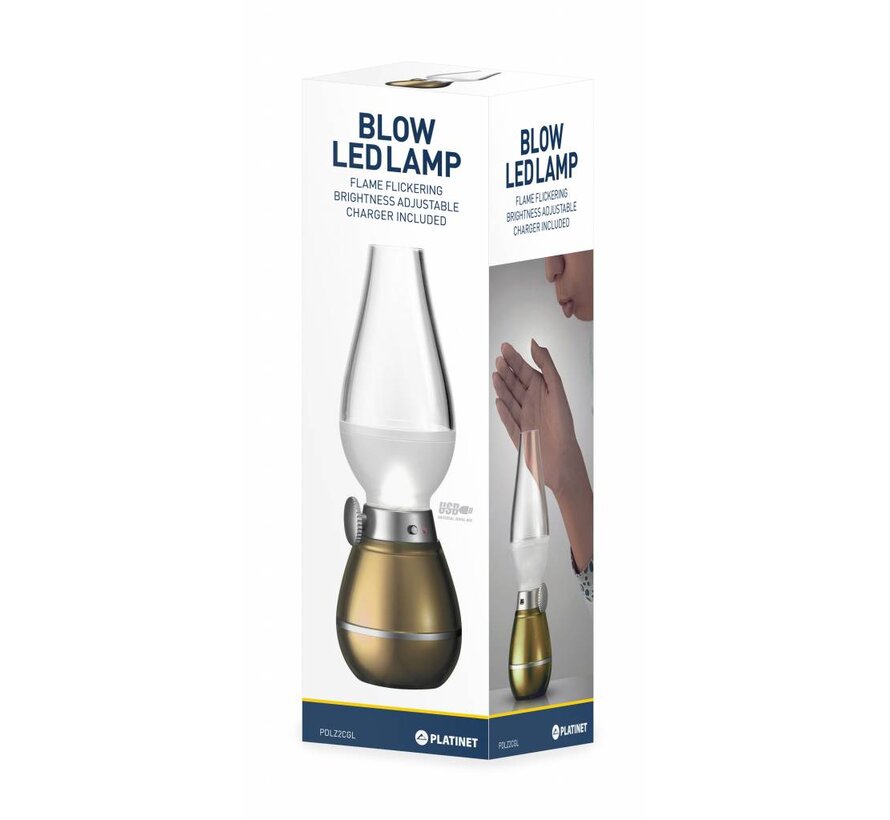 PLATINET DESK LAMP WITH BLOWING CONTROL+CHARGER GOLD [44609]