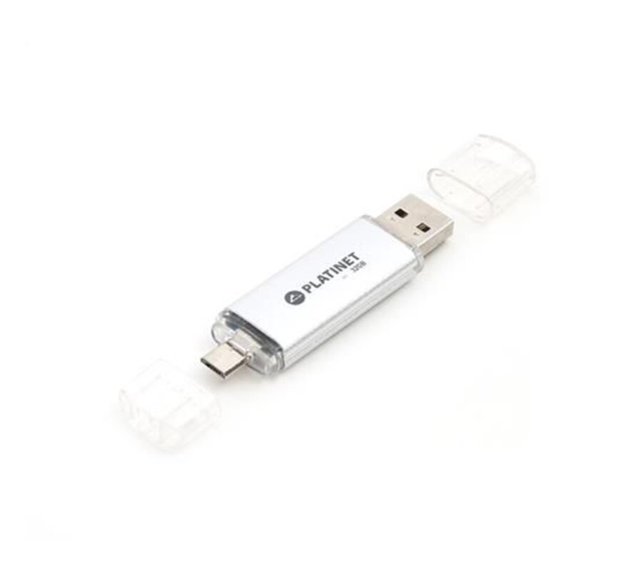CLE USB 2.0 PLATINET ANDROID AX-Depo 32GO + microUSB POUR TABLETTES - COULEUR GRISE