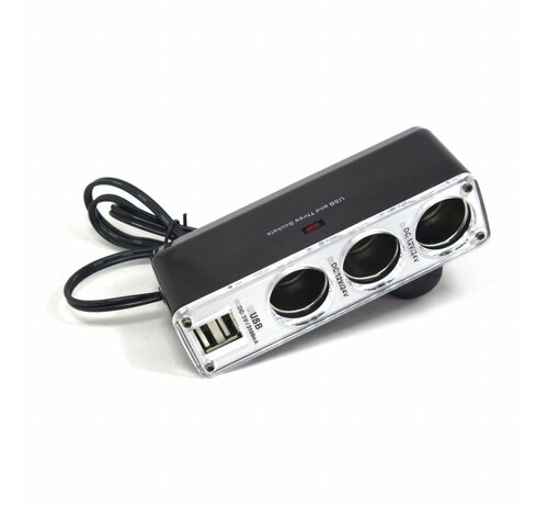 Omega OMEGA TRIPLE CIGAR SOCKET CABLE OUC912 + 2x USB port 2.4A [44687]