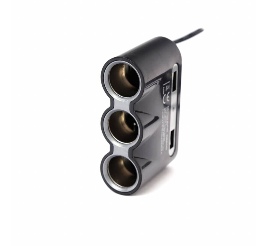 OMEGA TRIPLE CIGAR SOCKET CABLE OUC913 + 2x USB port 2.4A [44688]