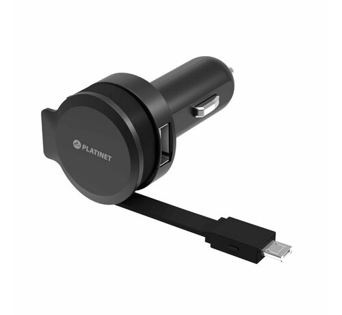 Platinet PLATINET CAR CHARGER ROLLING CABLE 2.4A Micro USB [44650]