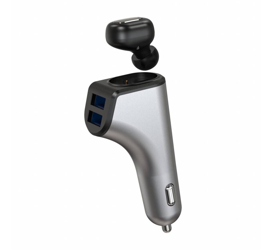 PLATINET DUOS: CAR CHARGER 2xUSB 3,1 A WITH BLUETOOTH EARPHONE