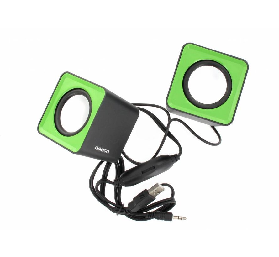 OMEGA SPEAKERS 2.0 OG-01 SURVEYOR 6W GREEN USB [41921]