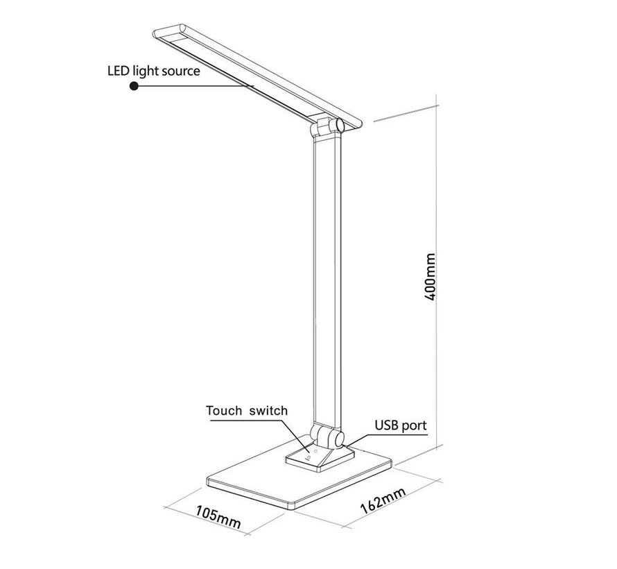 PLATINET SPECIAL LED DESK LAMP 6 with RGB GLASS BASE SILVER [44671]