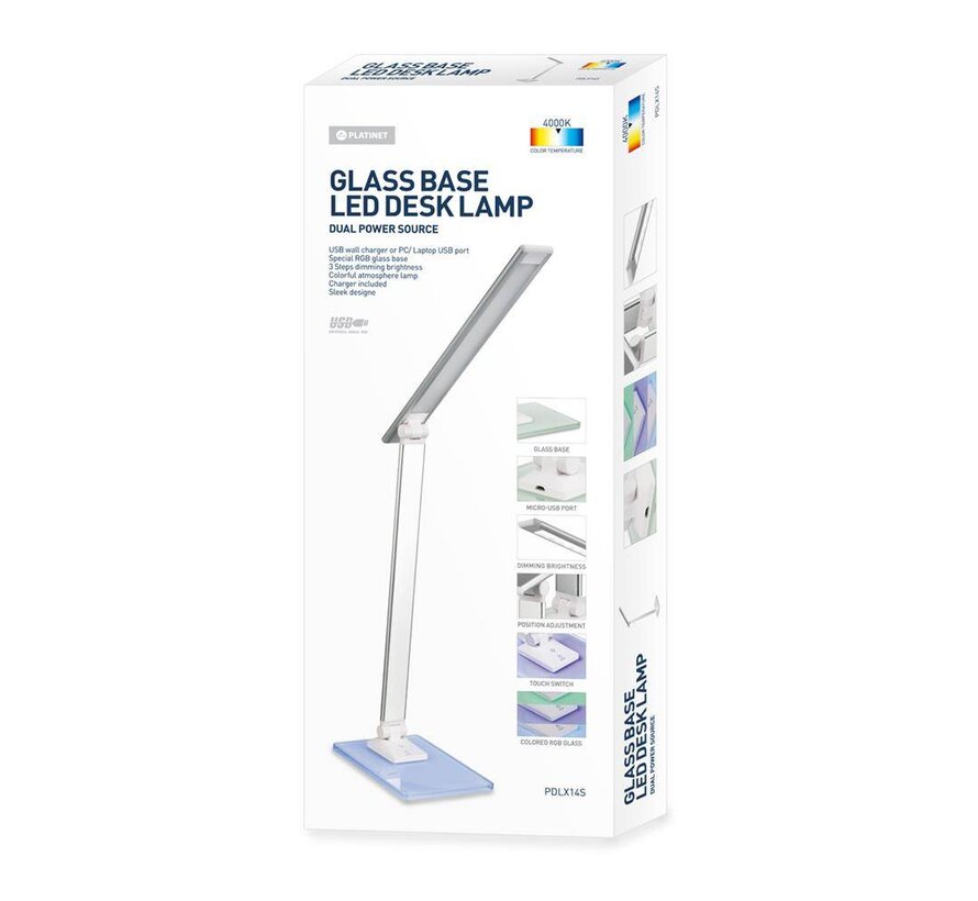 PLATINET SPECIAL LED 6w avec base en verre RVB ARGENT [44671]