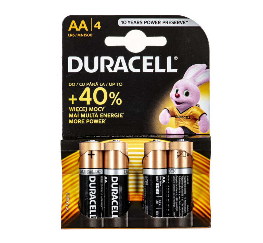 DURACELL BATTERIE ALKALINE BASIC LR6 / AA 4BP Blister * 4
