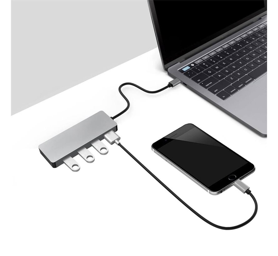 ADAPTATEUR MULTIMEDIA PLATINET  USB Type-C vers USB 3.0 4 PORTS