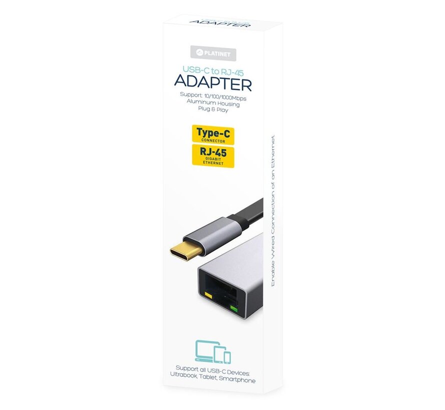 PLATINET MULTIMEDIA ADAPTER TYPE C to RJ45 1000 Mbps