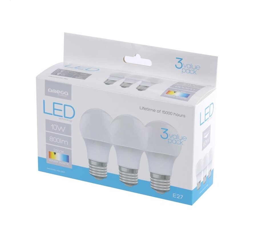 AMPOULE OMEGA LED ECO 4200K E27 10W, PACK DE 3 [45054]