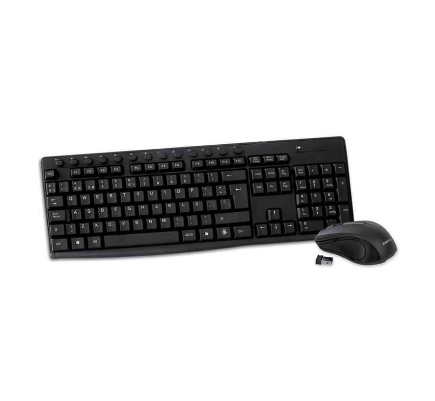 KEYBOARD ES+ MOUSE OMEGA OKM071B M-MEDIA W-LESS SET 2.4GHZ BLACK [44441]