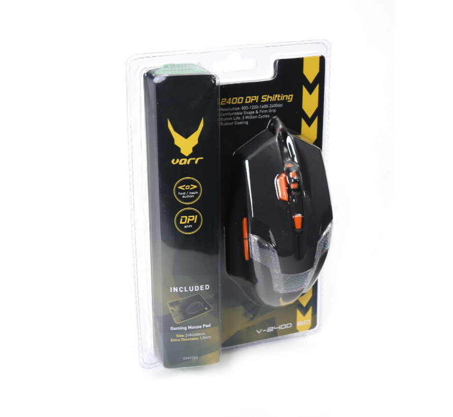 SOURIS OMEGA VARR OM-266 GAMING 800-1200-1600-2400 6D + TAPIS DE SOURIS [43255]