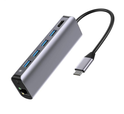 Platinet PLATINET MULTIMEDIA ADAPTER Type-C 7IN1 HDMI 4Kx30Hz RJ45 3x USB 3.0 TYPE-C