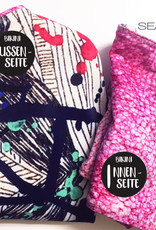 BIKINI TOP BANDEAU + PANT HIGH WAIST -  print  graffiti  &  pinkfish