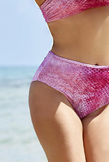 BIKINI BOTTOM - reversible for 2 looks  -  high waist,   print   graffiti  &  pinkfish