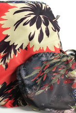 BIKINI TOP -   reversible for 2 looks   -  triangle wit tidings,  print orange flower  &  sea fishes