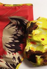 BIKINI TOP  -  reversible for 2 looks   - rint orange flower  &  lemon garden flower