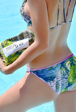 COSMETIC BAG - reversible with leave pattern of water repalent fabric