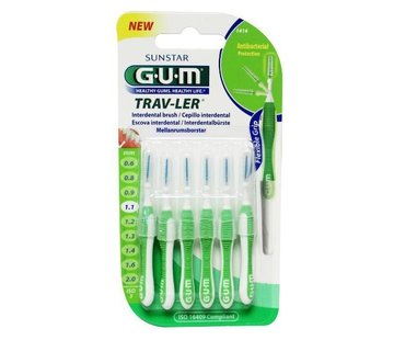 GUM Gum Travler Ragers 1.1mm Groen - 6 stuks