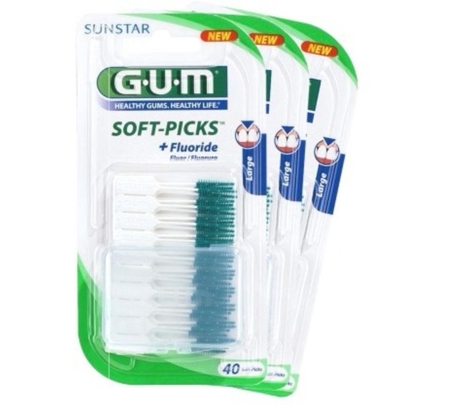 Gum Soft Picks Large 3 Stuks Voordeelverpakking Kiesrijk